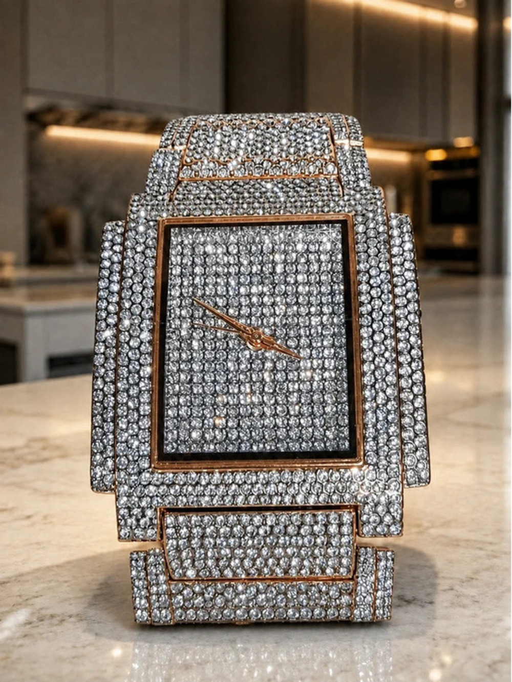 #637 42mm Crystal-Covered Rectangular Statement Watch